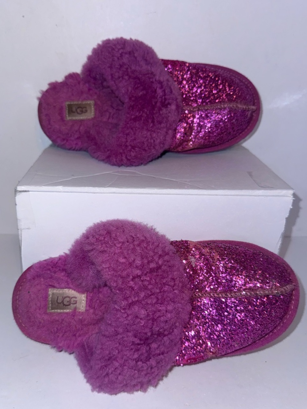 UGG Kids purple Sparkle Clog Slippers